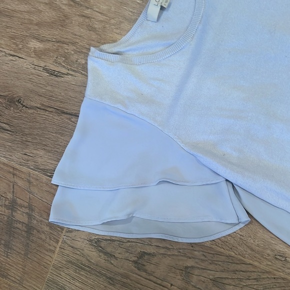 Loft Woman’s Light Purple Ruffled Sleeve Top Size Small - Picture 3 of 7